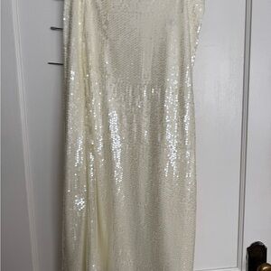 Le Lis Cream Sequin Skirt